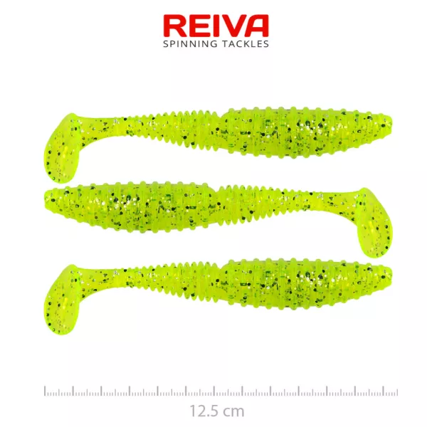 Reiva Zander Power Shad Poppy Green 12,5cm Gummiköder 3 Stück