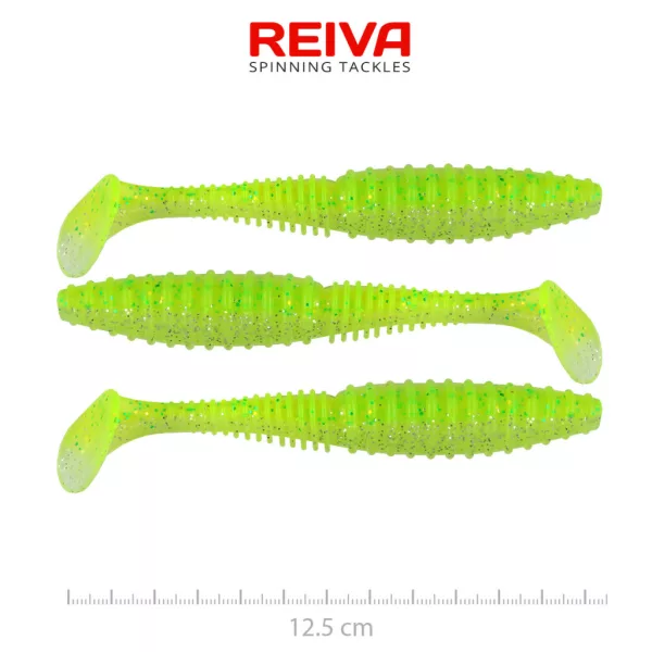 Reiva Zander Power Shad Flash Chartreuse 12,5cm Kunststoffköder 3Stk