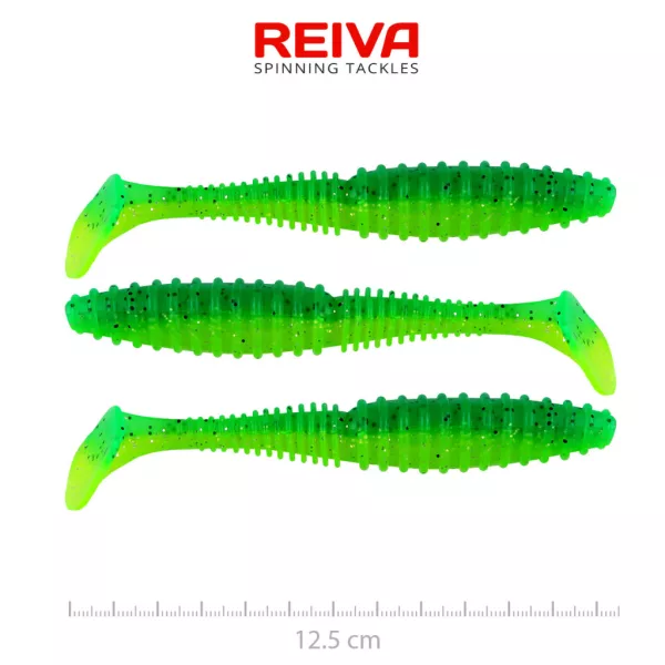 Reiva Zander Power Shad Poison Green 12,5cm Kunststoffköder 3Stk