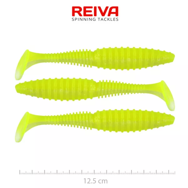 Reiva Zander Power Shad Flash Lemonade 12,5cm Kunststoffköder 3Stk