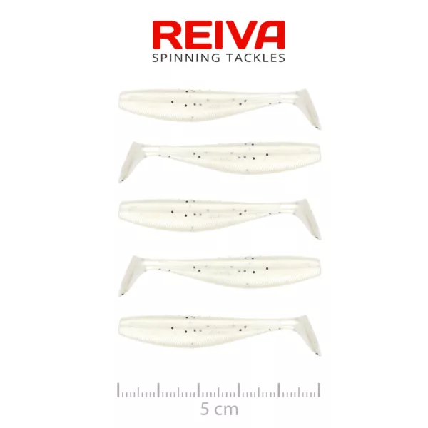 Reiva Flat Minnow Shad Pearl White 5cm 1,3gr Kunststoffköder 5 Stk.