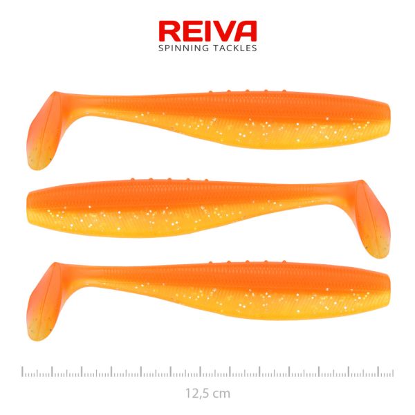 Reiva Flat Minnow Shad 12,5cm Shiny Orange Plastik-Köder 3 Stk.