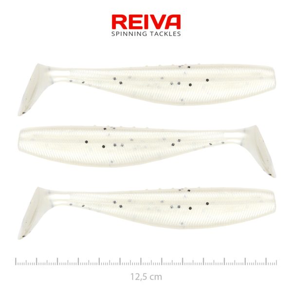 Reiva Flat Minnow Shad 12,5cm Pearl Dot Plastik-Köder 3 Stk.