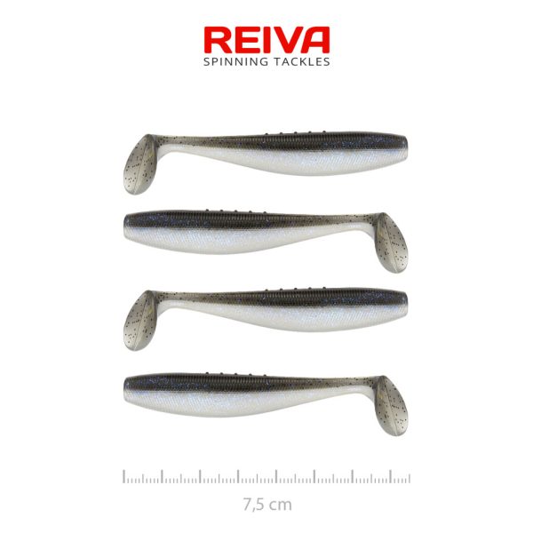Reiva Flacher Minnow Shad 7,5cm Magischer Fisch Kunststoffköder 4 Stk.