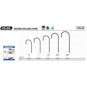   Decoy Worm KR-29 Round Fine 3/0 Öhrhaken mit Widerhaken Einzelhaken Raubfischhaken 4 Stk.
