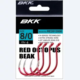   BKK RED OCTOPUS BEAK WELS-/WALLERHAKEN 6/0# 5 STÜCK/PACKUNG - Wels-/Wallerhaken - Widerhakenhaken, Öhrhaken