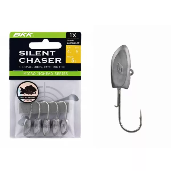 BKK Silent Chaser Microjig - Harpax Darting LRF 4#, 3.5g, 5 Stück/Packung Jigkopf
