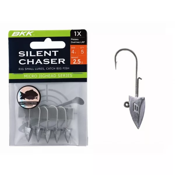 BKK Silent Chaser Microjig - Prisma Darting LRF 2#, 5g, 5 Stück/Packung Jigkopf