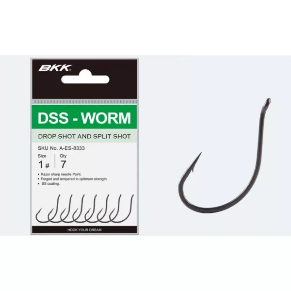 BKK DSS-WORM #4, 7 Stk./Packung Dropshot Haken