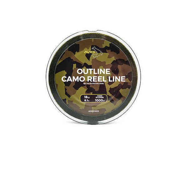 Avid Outline Camo Rollenschnur 18Lb 1000M Monofile Hauptschnur