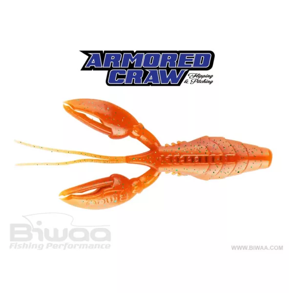 Biwaa Armored Craw 10cm 03 Orange Green Gummiköder 6 Stück