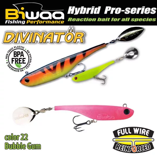 Biwaa Divinator Mini 9,5cm 9gr 22 Bubble Gum Spinnertail 1Stk
