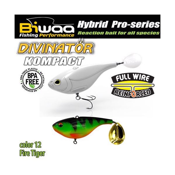 Biwaa Divinator Kompact 50 5cm 20gr 12 Fire Tiger Spinnertail 1Stk