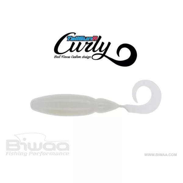 Biwaa Tailgunr Curly 6,3cm 008 Pearl White Gummifisch 8 Stk.