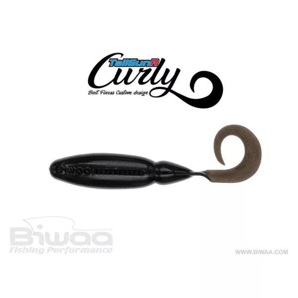 Biwaa Tailgunr Curly 9cm 110 UV Black Gummifisch 7Stk