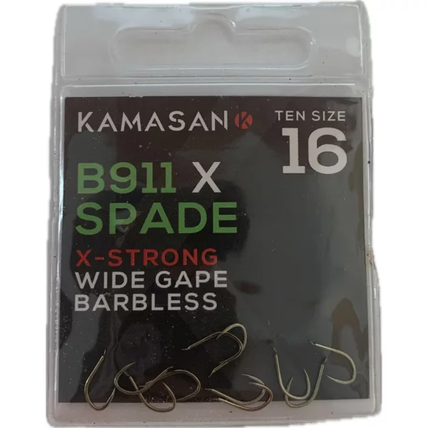 Kamasan Feinangel-X-Strong Haken mit Plättchen, ohne Widerhaken #16