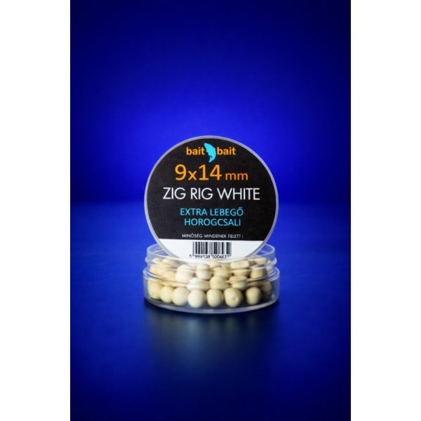 BaitBait Weiß 9x14mm Zig Rig Extra schwimmender Hakenköder 20gr