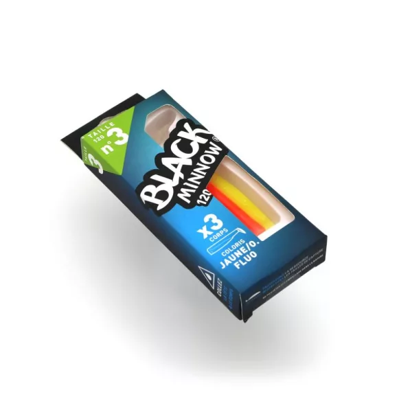 FIIISH 3 Stück 120mm Black Minnow Körper - Orange/Gelb Farbe Kunstköder