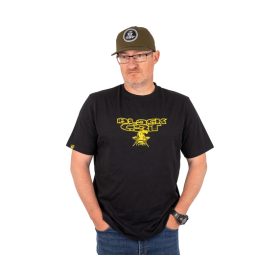 Black Cat Distressed Logo Black Tee T-Shirt S