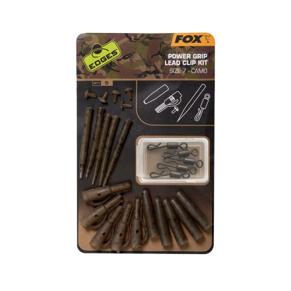 Fox EDGES™ Camo Power Grip Lead Clip Kit Gr 7 Size 7 x5 Schnellverschluss
