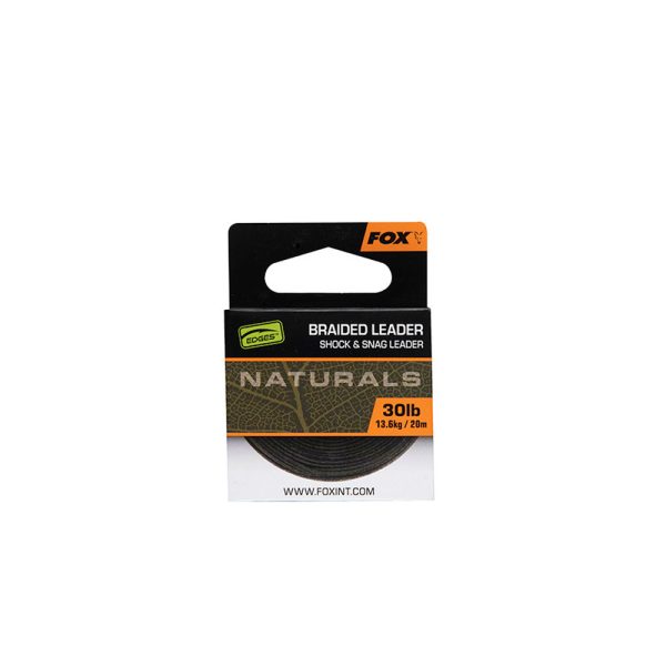 Fox Edges Naturals Geflochtene Vorfachschnur 22,7kg 20m