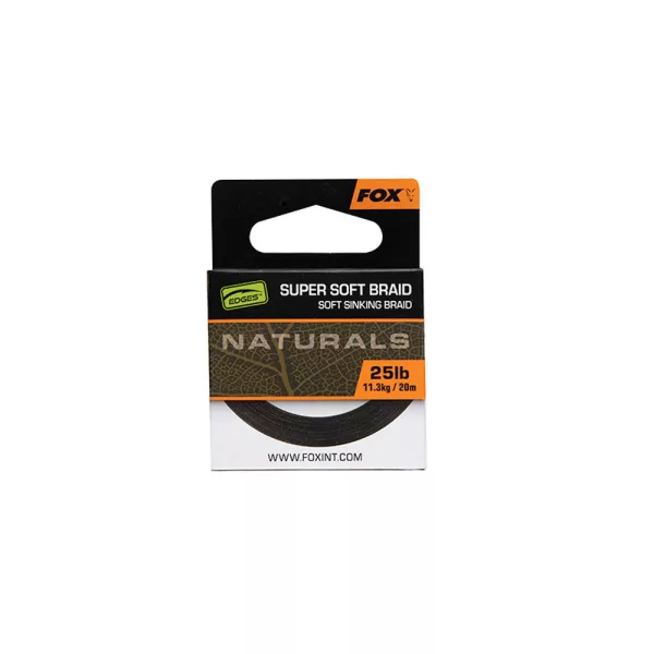 Fox Edges Naturals Super Soft Braid Geflochtene Vorfachschnur 25lb 20m