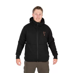 Fox Collection Black-Orange Sherpa Hoody Kapuzenpullover S