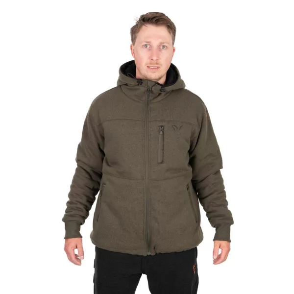 Fox Collection Sherpa Hoody Green-Black Jacke Thermo Jacke M