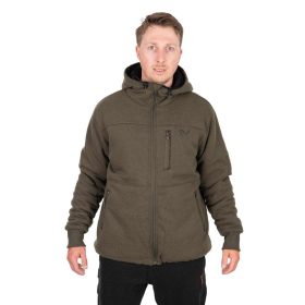 Fox Collection Sherpa Hoody Green-Black Jacke Thermo Jacke L