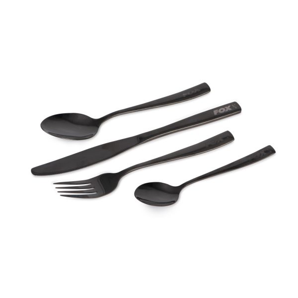Fox Cookware Schwarzes 4-teiliges Edelstahl-Besteckset