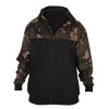 Fox LW Schwarz-Camo Split Zip Hoody Kapuzenpullover mit Reißverschluss S