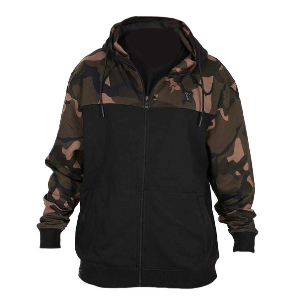 Fox LW Schwarz-Camo Split Zip Hoody Kapuzenpullover mit Reißverschluss S