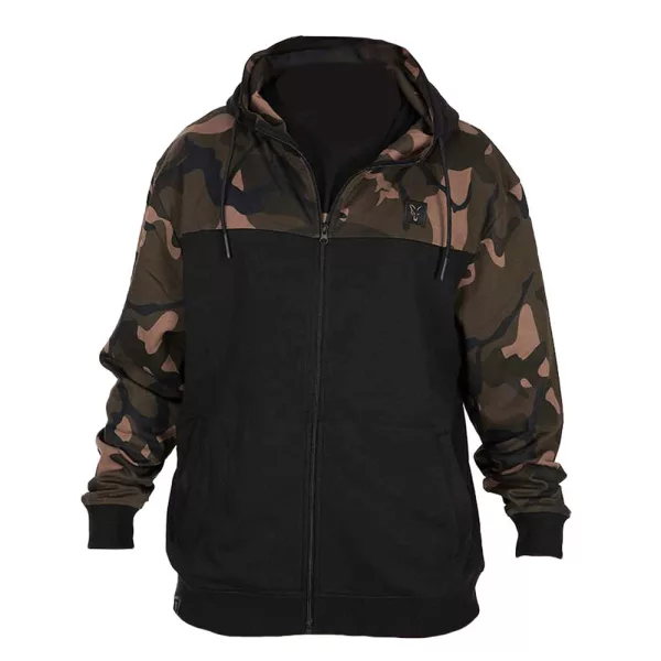 Fox LW Schwarz-Camo Split Zip Hoody Kapuzenpullover mit Reißverschluss M