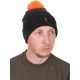 Fox Collection Bobble Hat Schwarz-Orange Bommelmütze