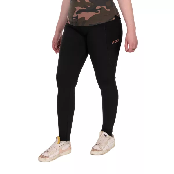 Fox Womens Black Lined Leggings Unterziehhose S