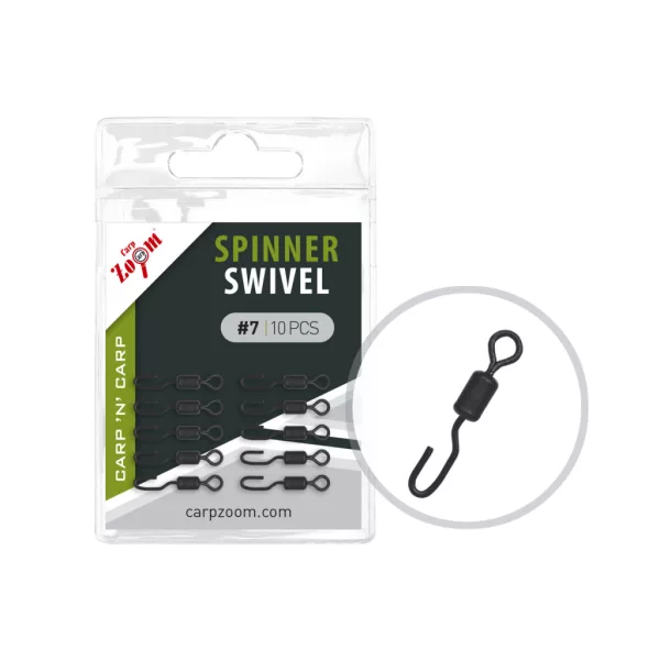 Carp Zoom Spinner Swivel Matt Schwarz #7 Schnellverschluss 10 Stk.