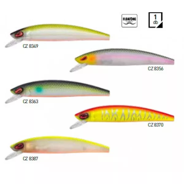 Predator Z Predator-Z Arrow Minnow Wobbler, 9 cm, 9,2 g, fluo grün, weiß, schwimmend