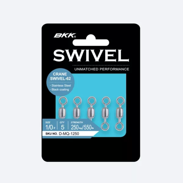 BKK Crane Swivel-62 (Stainless Steel, Black) 4# 10 Stk./Packung Wirbel