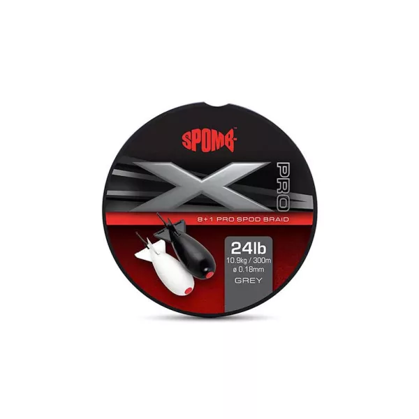 Spomb X Pro Braid Graue Geflochtene Hauptschnur 0,18mm 300m
