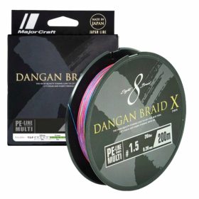   Major Craft Dangan Braid X 8X 0,22mm 200m Multicolor Geflochtene Schnur