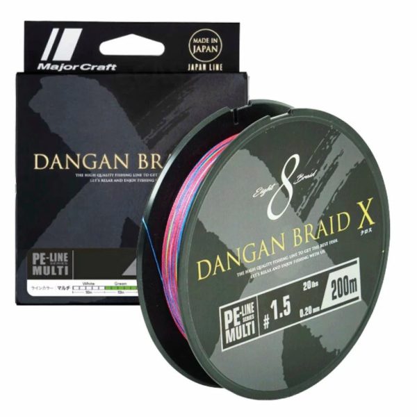 Major Craft Dangan Braid X 8X 0,37mm 200m Multicolor Geflochtene Schnur