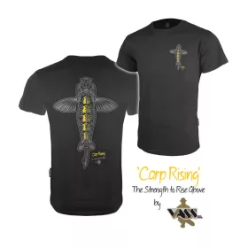 Vass-Tex Carp Rising Schwarzes T-Shirt L