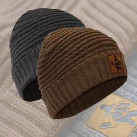   Vass-Tex Fleece Lined Ribbed Beanie Szürke Sapka Velúr Logóval