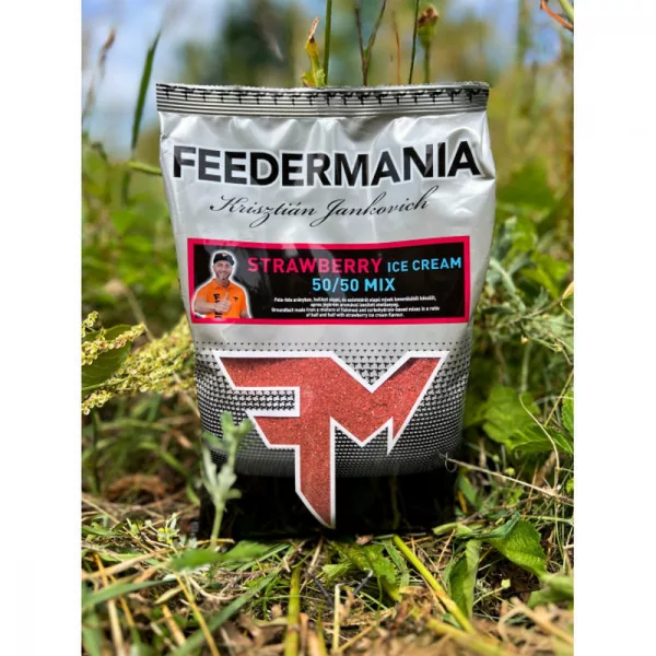 Feedermánia Groundbait 50/50 Mix Erdbeereis Futter 800gr