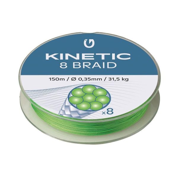 KINETIC 8 Braid 150m 0,35mm/31,5kg Fluo Grün Geflochtene Schnur
