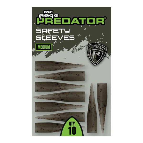 Fox Rage Predator Mittlere Camo Safety Sleeves Gummihülse 10Stk