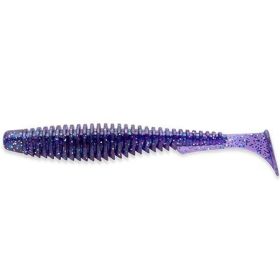   FISHUP U-Shad 5,08cm (10 Stk.), #060 - Dunkelviolett/Pfau & Silber Plastikköder