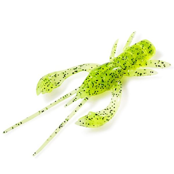 FISHUP Real Craw 3,81cm (10 Stk.), #055 - Chartreuse/Schwarz Gummiköder