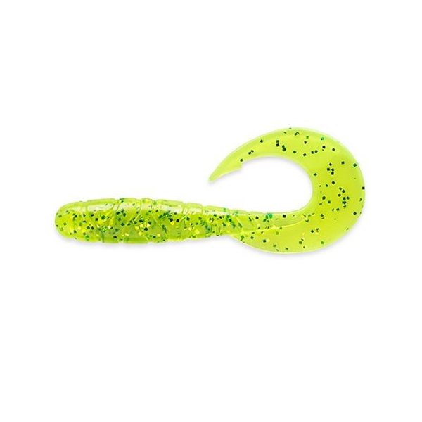 FISHUP Mighty Grub 11,43cm (4 Stk.), #026 - Flo Chartreuse/Grün Gummiköder