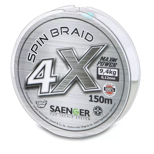 Saenger 4X Spin Braid Szürke 0,12mm 150m Fonott Főzsinór
